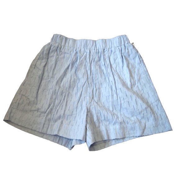 Commense Womens Shorts XS High Waisted Elastic Light Blue Embroidered Soft Comfy - Picture 1 of 6
